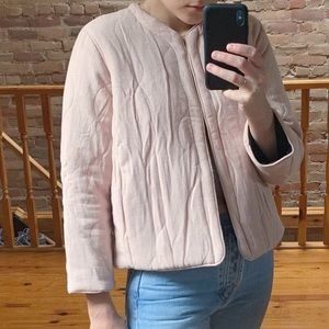 Vintage Quilted Light Pink Crop Jacket Shacket